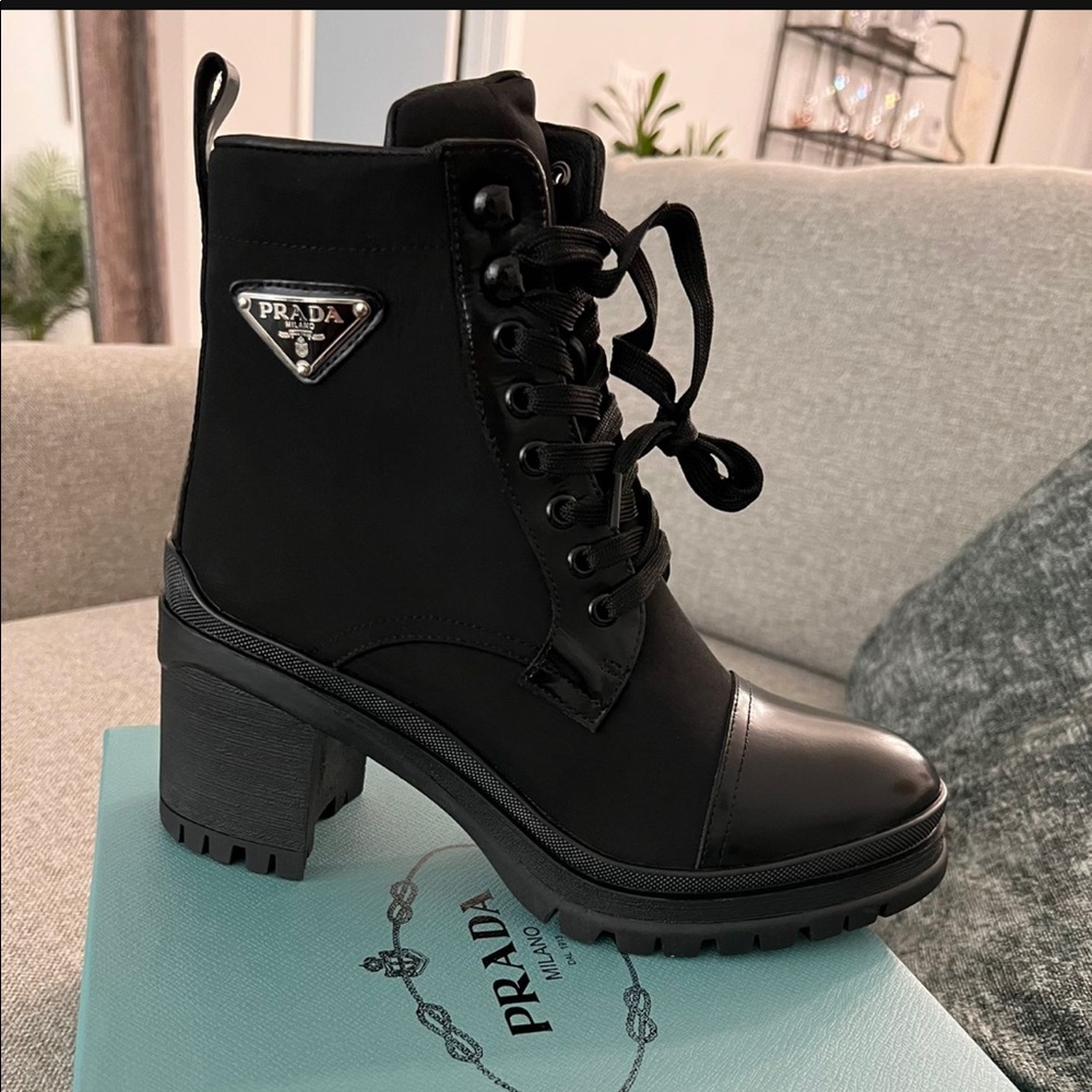 Prada combat boot heels brand new never worn